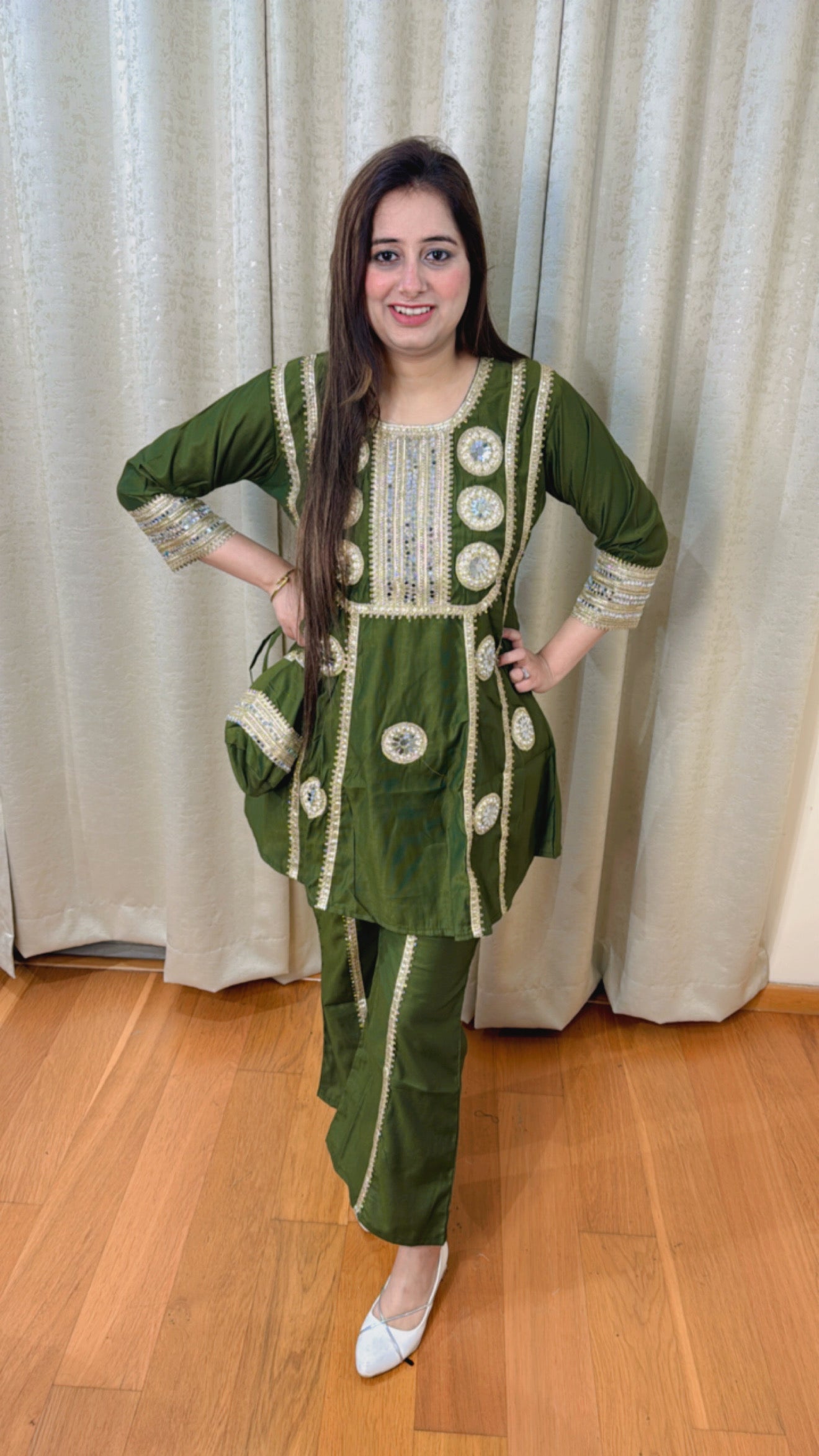 "MEERA" TWO PIECE SET (GREEN)