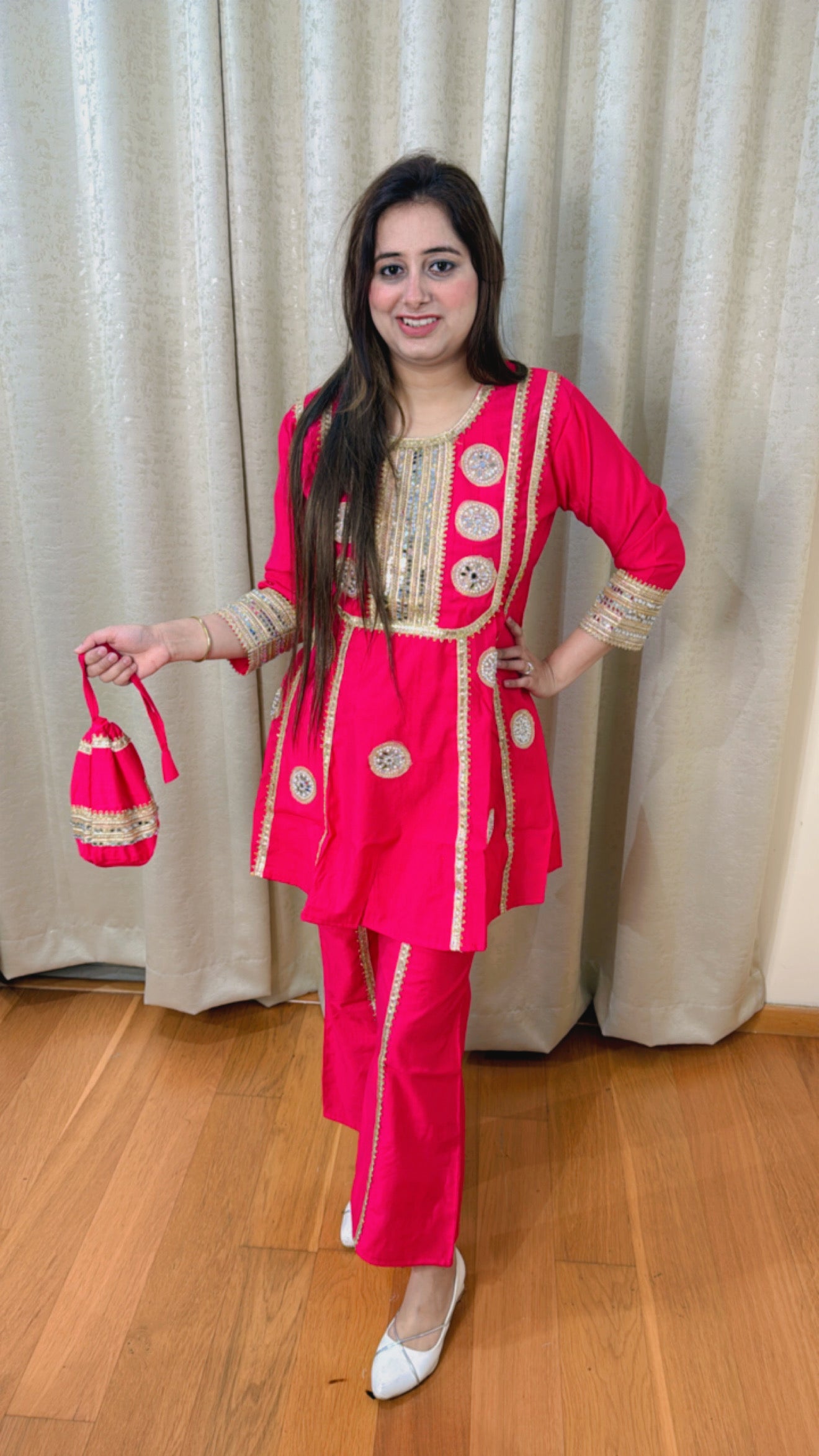 "MEERA" TWO PIECE SET (PINK)
