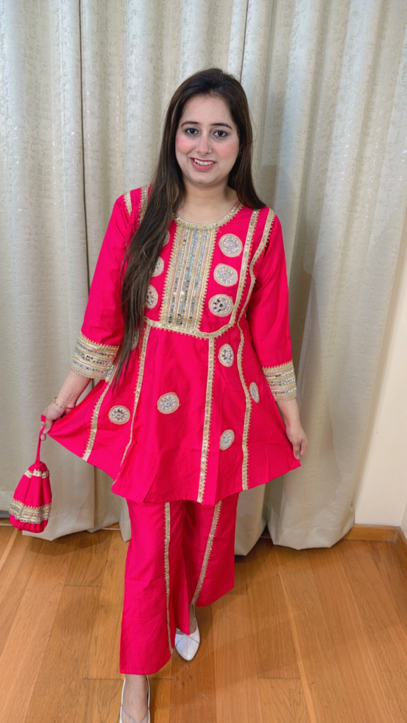"MEERA" TWO PIECE SET (PINK)