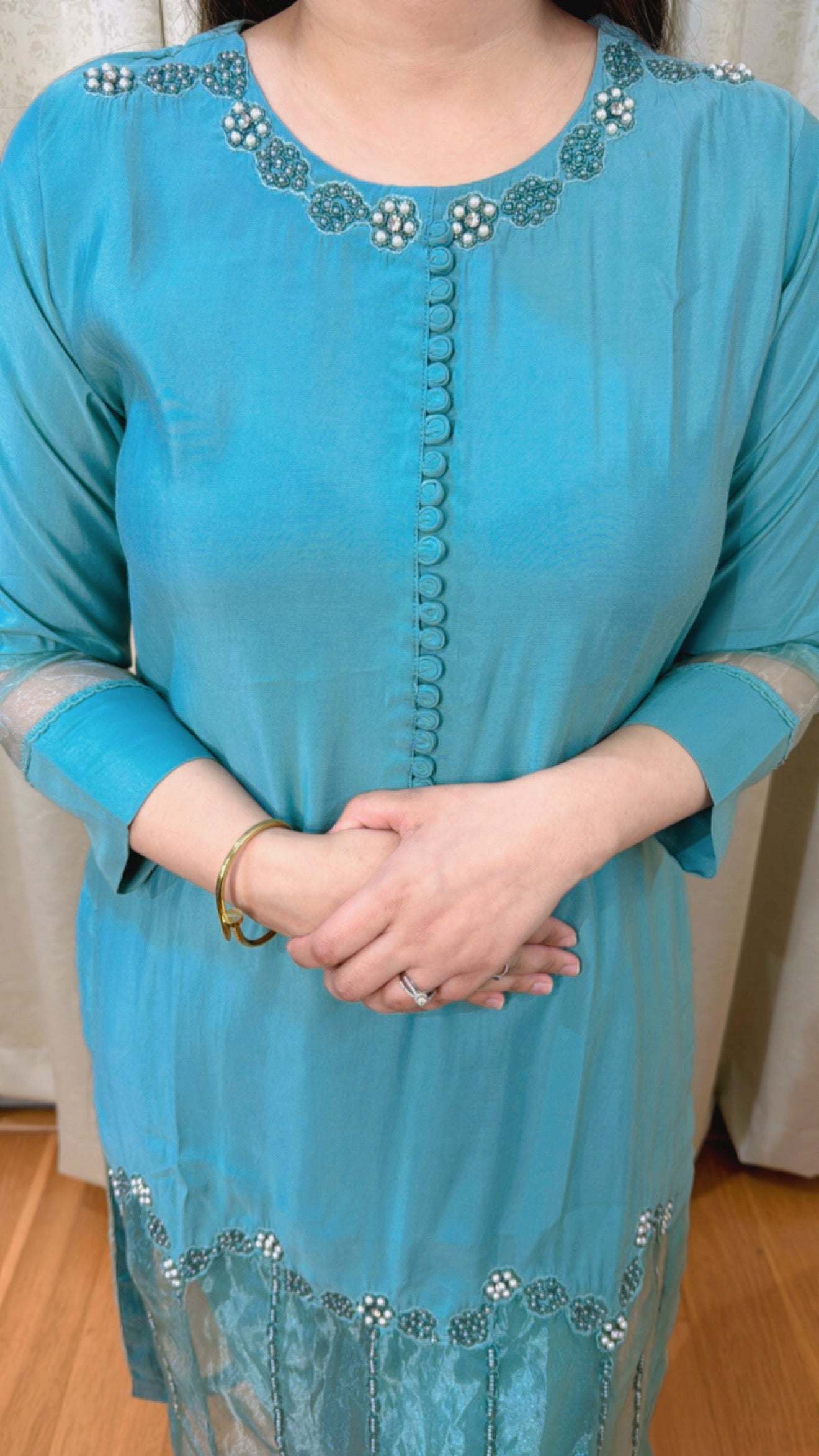"REET" THREE PIECE KURTA SET (GREEN)