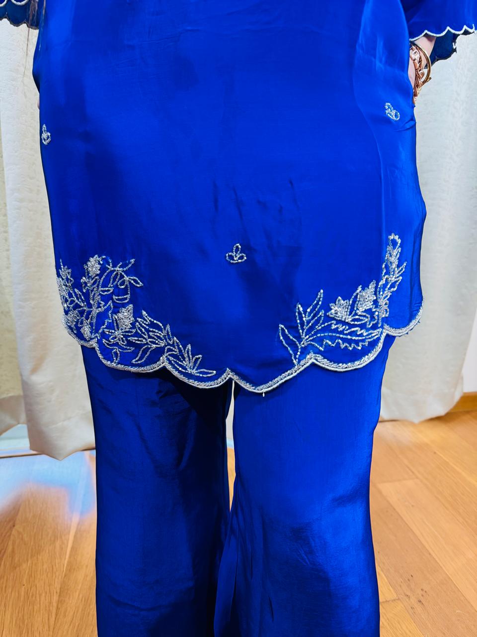 "VARTIKA" DESIGNER SUIT WITH POTLI (BLUE)