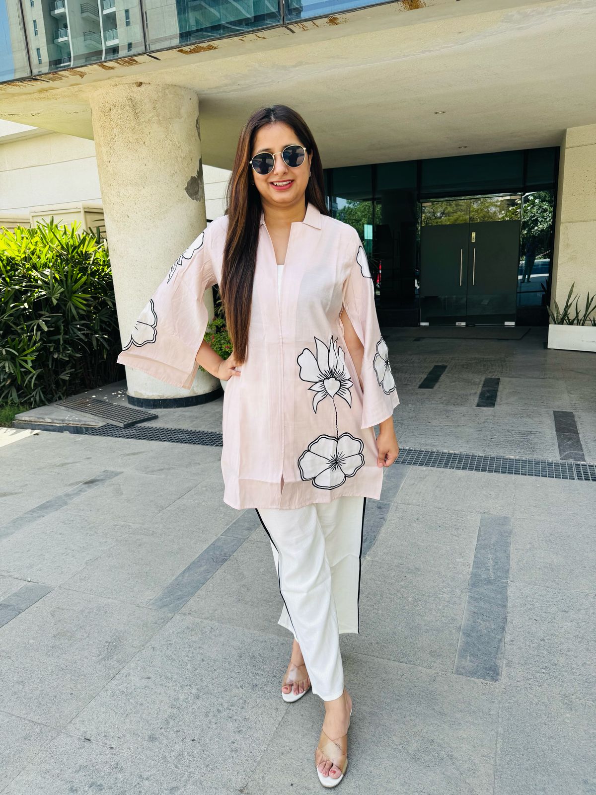 "TANI" TWO PIECE SET "LIGHT PINK"