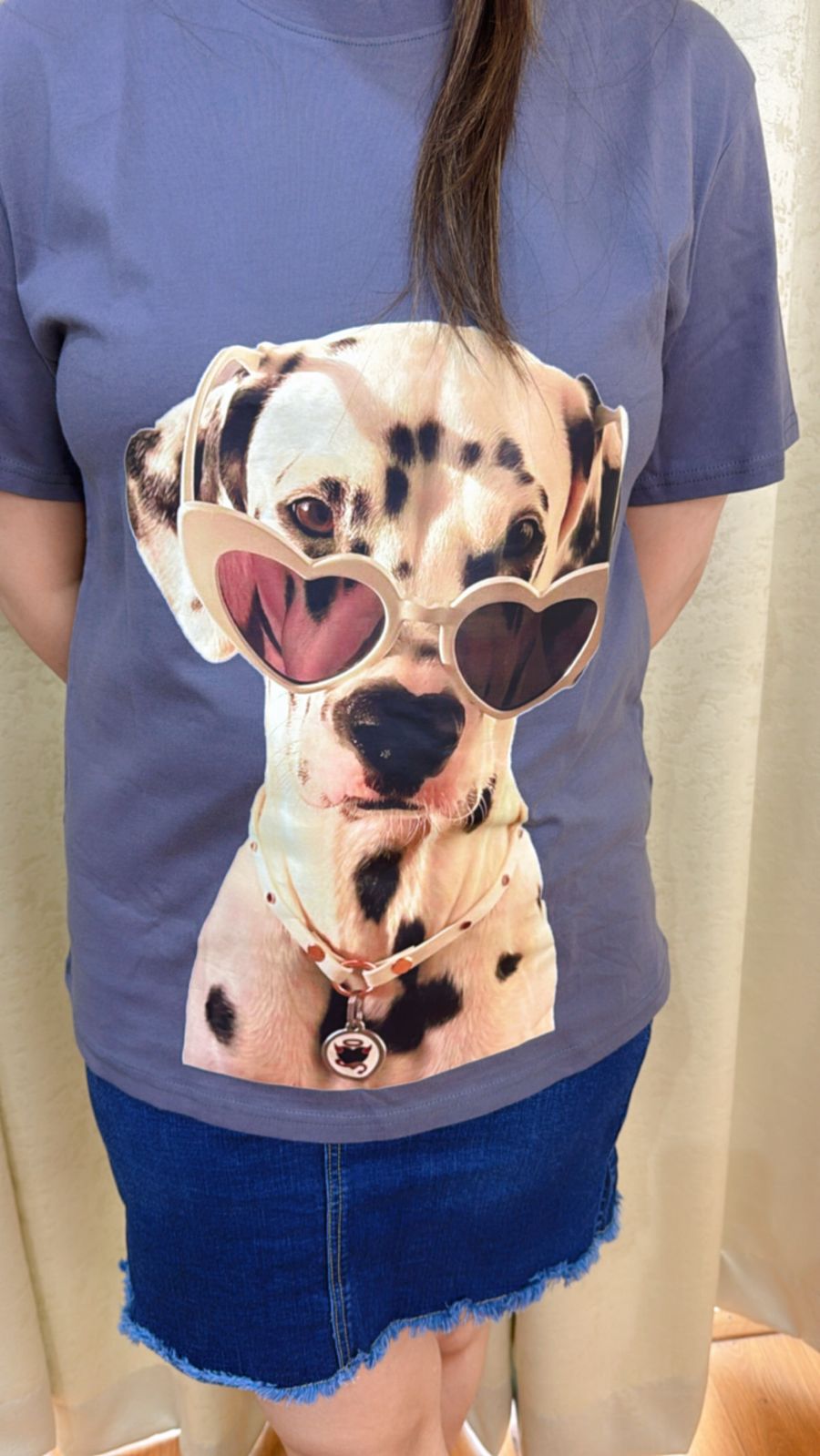 CUTE DOG T-SHIRT "BLUE"