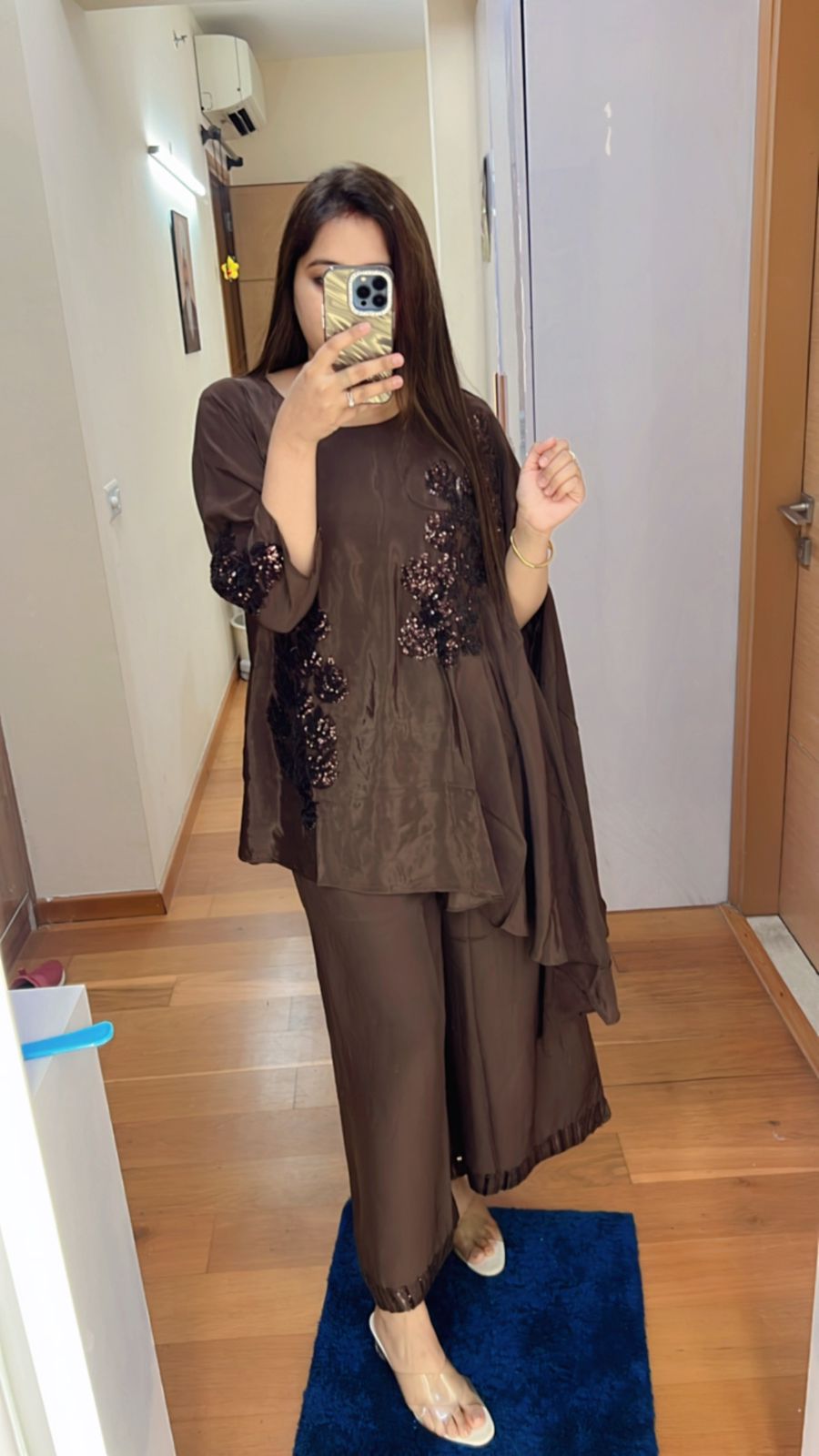 "ALINA" TWO PIECE SET (BROWN)
