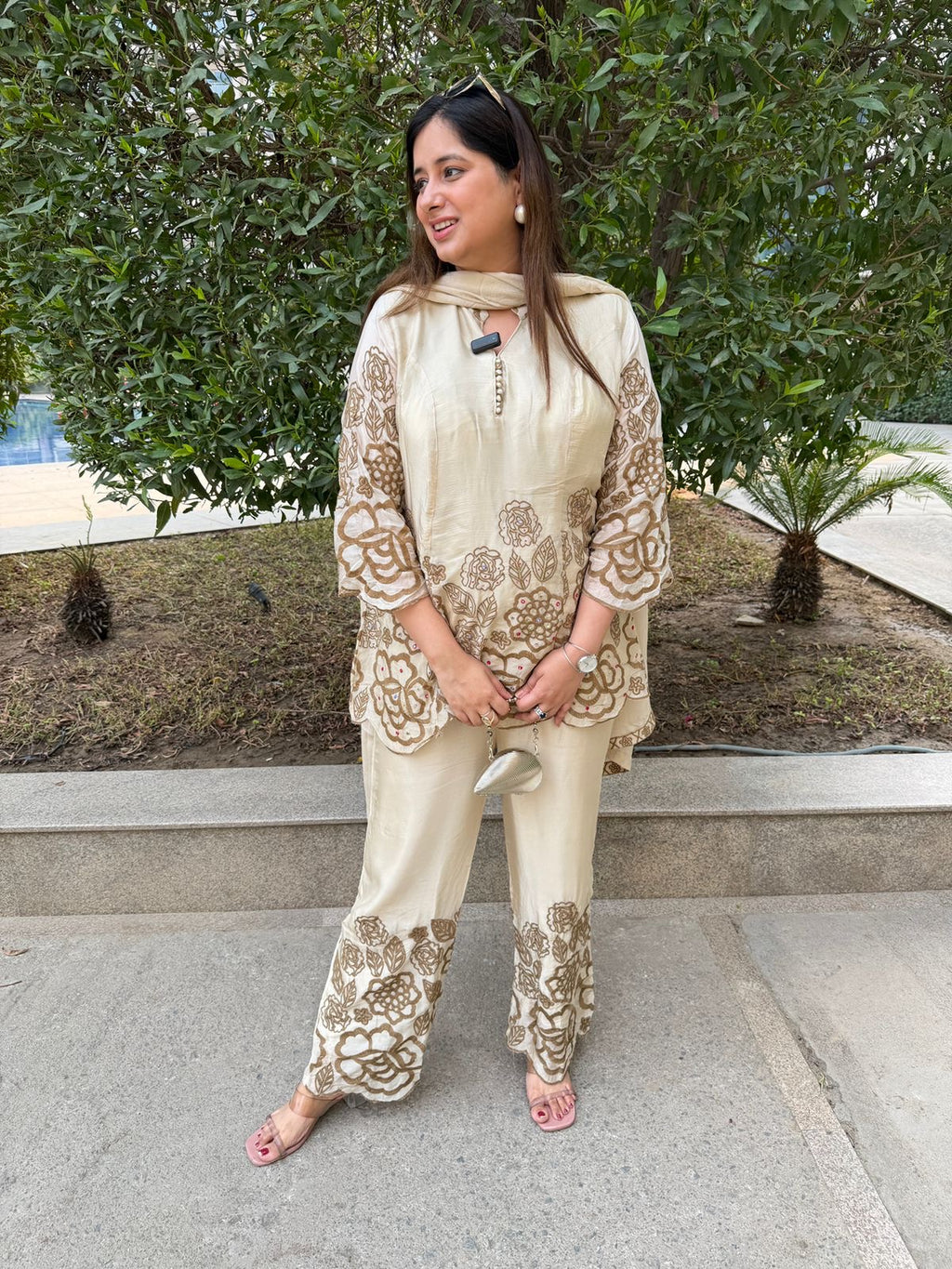 Abeer | Ivory Embroidered Co-Ord Set