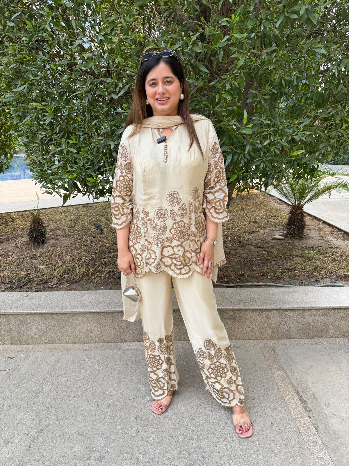Abeer | Ivory Embroidered Co-Ord Set