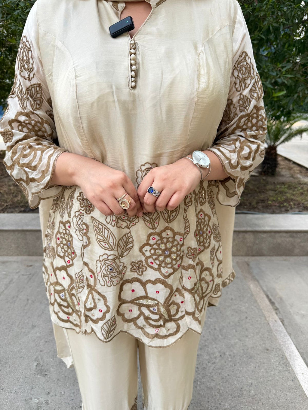 Abeer | Ivory Embroidered Co-Ord Set