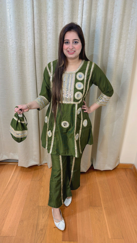 "MEERA" TWO PIECE SET (GREEN)