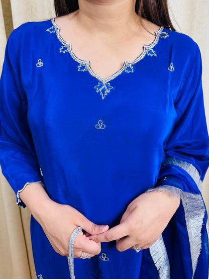 "VARTIKA" DESIGNER SUIT WITH POTLI (BLUE)