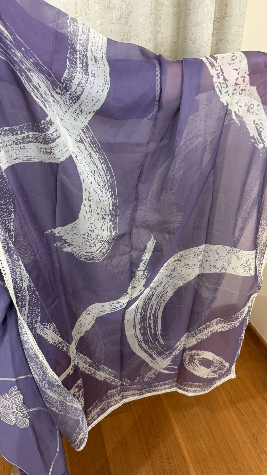 RESHAM | Dusty Lavender Abstract Print Kurta Set with Dupatta | Modern Daily Wear Suit for Women