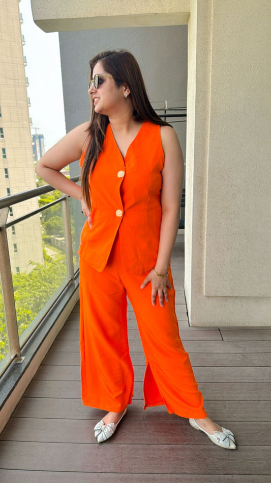 "BOSS LADY OUTFIT" TWO PIECE SET "ORANGE"