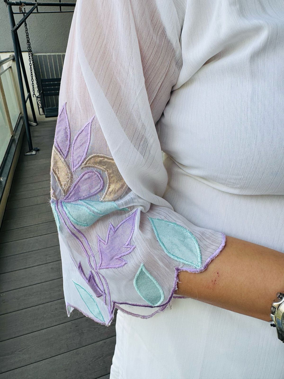 CHEENI | Mint Green Organza Suit Set with Lotus Embroidery | Lavender Border Kurta Pant & Dupatta