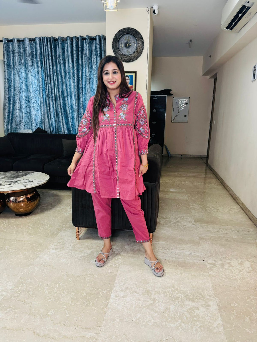 "AKSHARA" TWO PIECE SET "PINK"