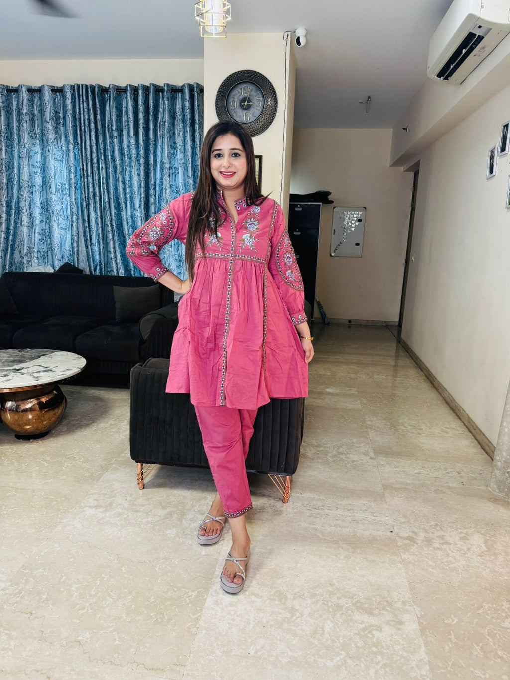 "AKSHARA" TWO PIECE SET "PINK"