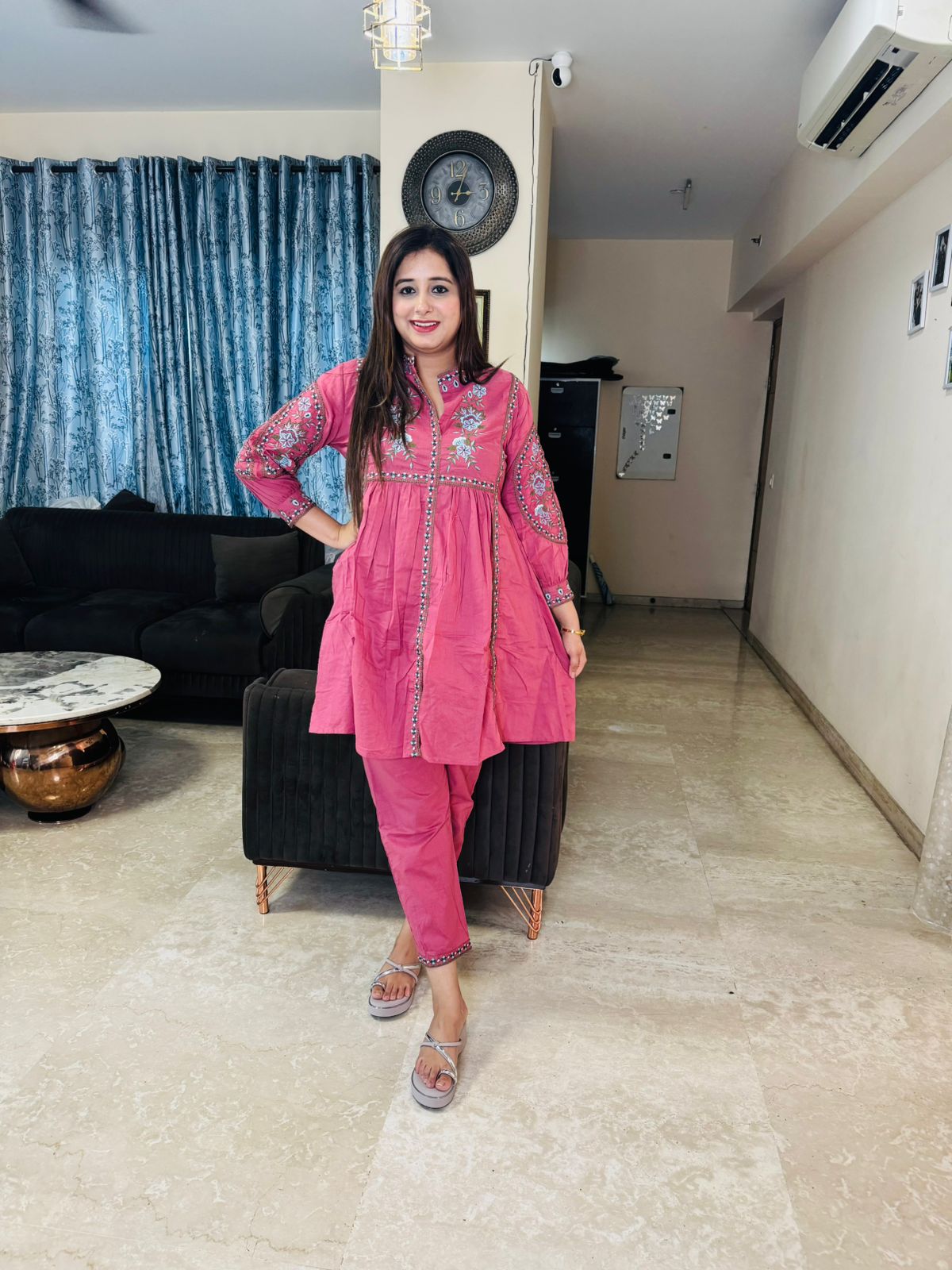 "AKSHARA" TWO PIECE SET "PINK"