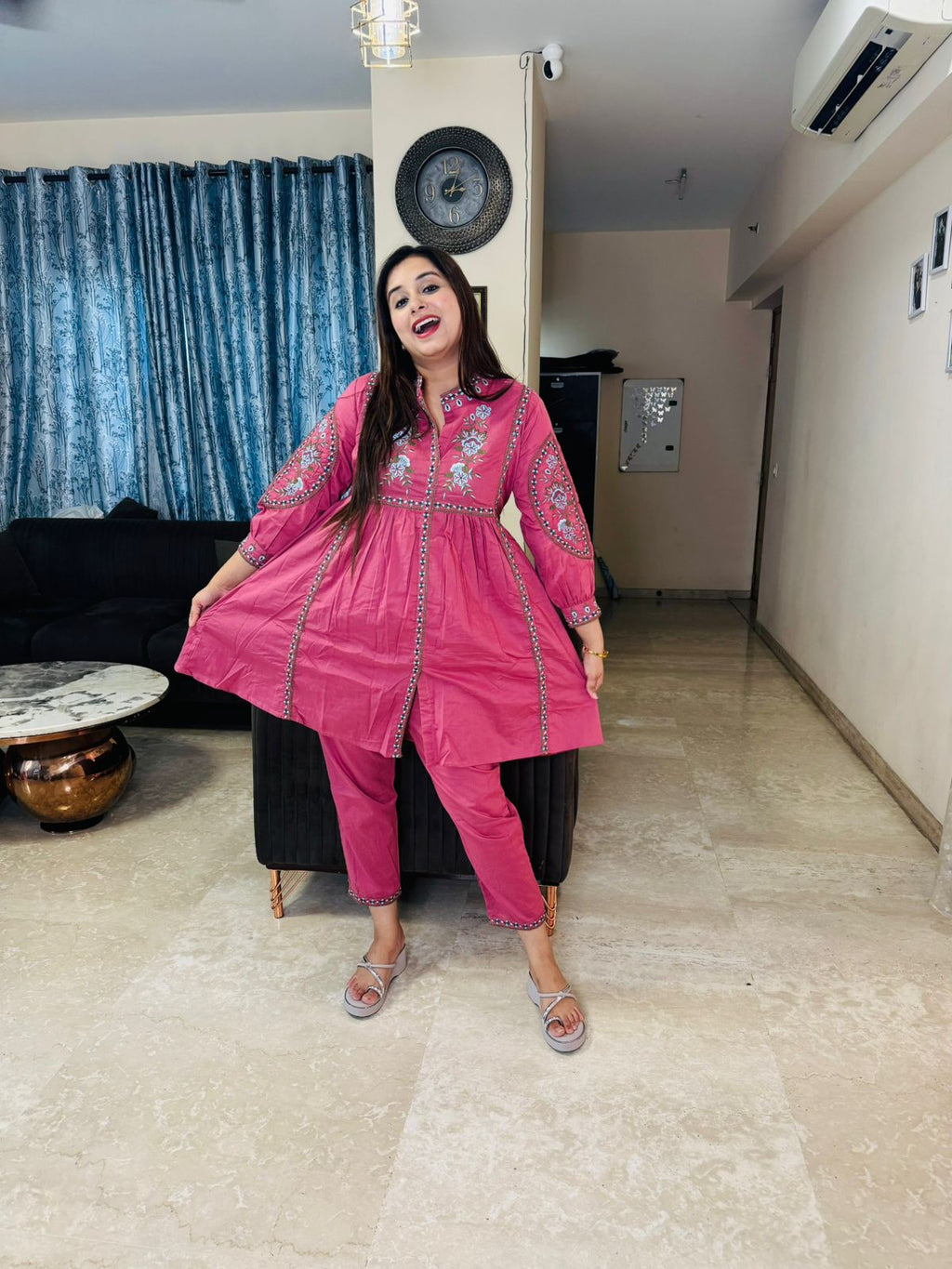 "AKSHARA" TWO PIECE SET "PINK"