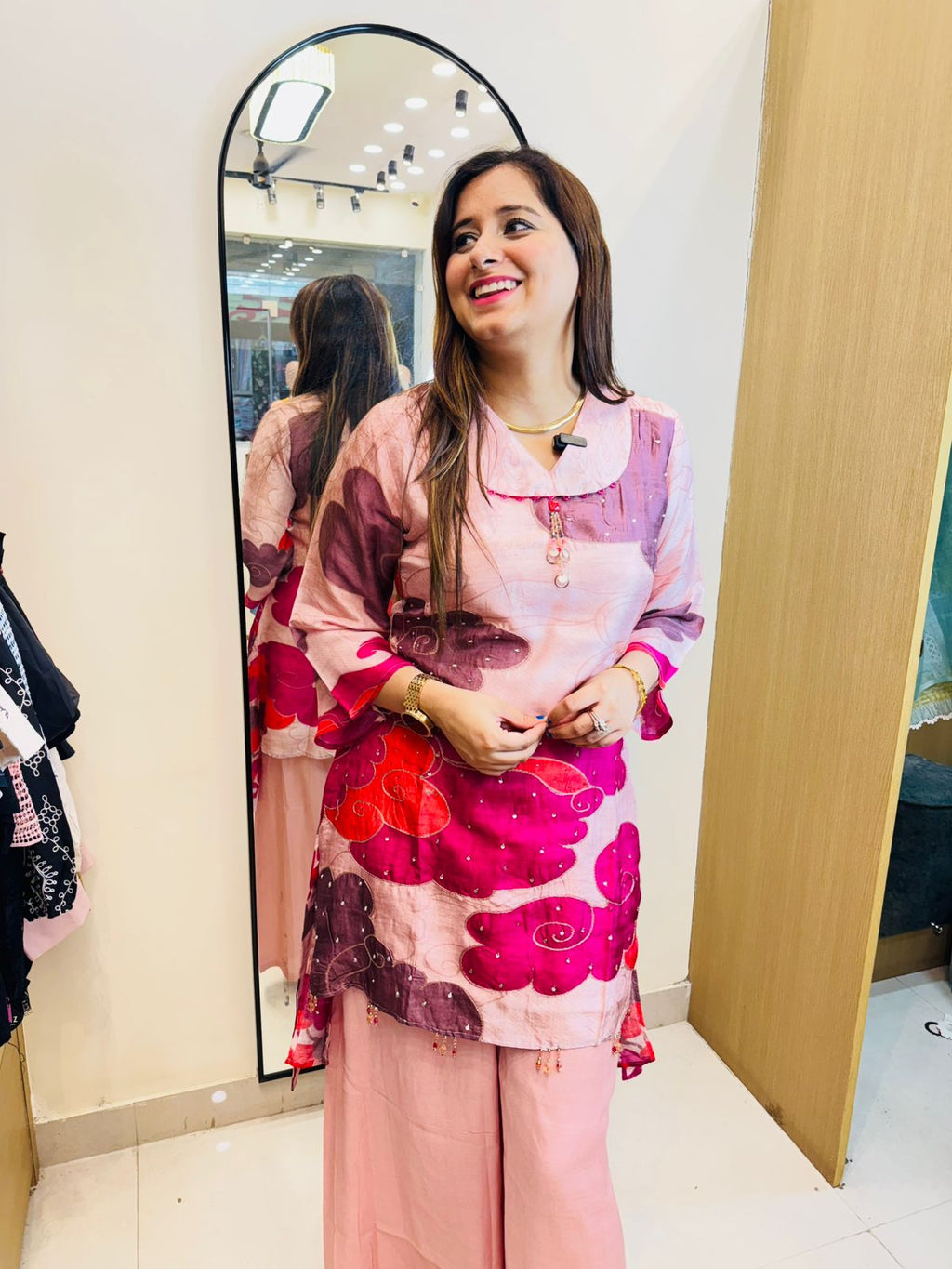 WARIS | Printed Pink Abstract Co-ord Set – Kaftan Style Summer Fashion for Women