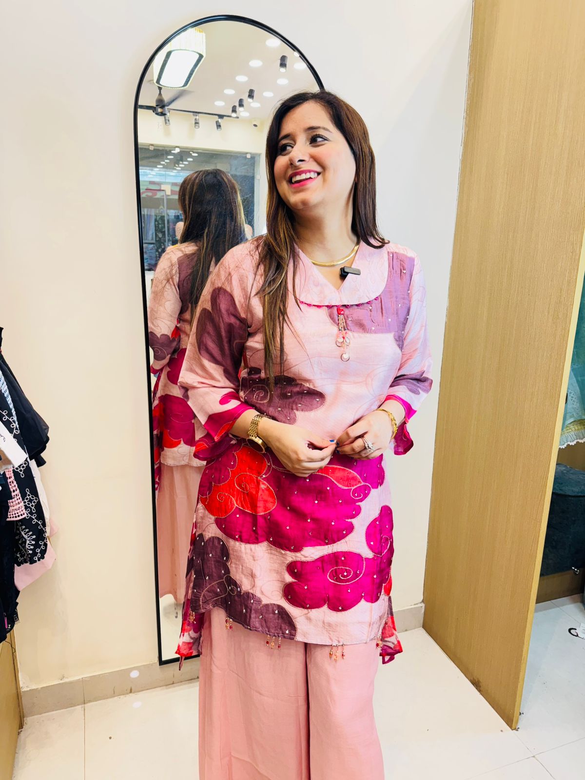 WARIS | Printed Pink Abstract Co-ord Set – Kaftan Style Summer Fashion for Women