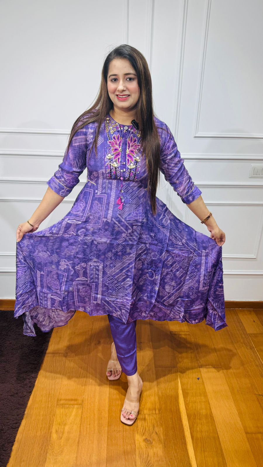 SENORITA | Purple Statement Kurta Suit Set with Hand Embroidery – Designer Ethnic Partywear