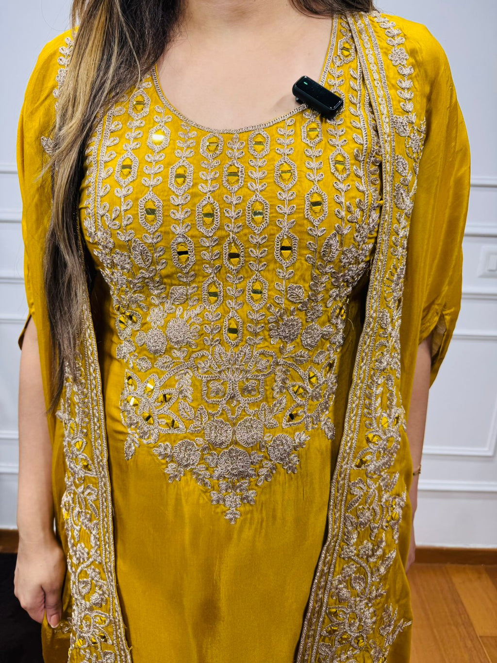 Prerna🔥 | Mustard Embroidered Kurta, Pant & Dupatta Ensemble