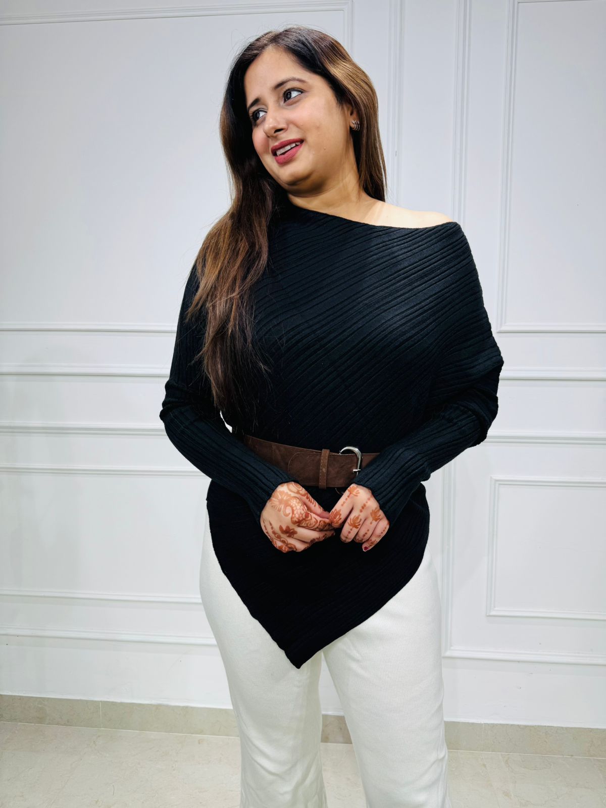 Ascent | Ribbed Asymmetrical Knit Top