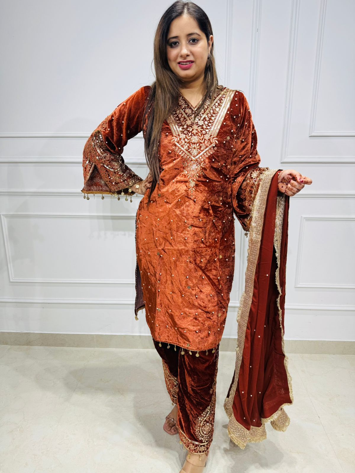 Rudra | Velvet Embroidered Suit Set