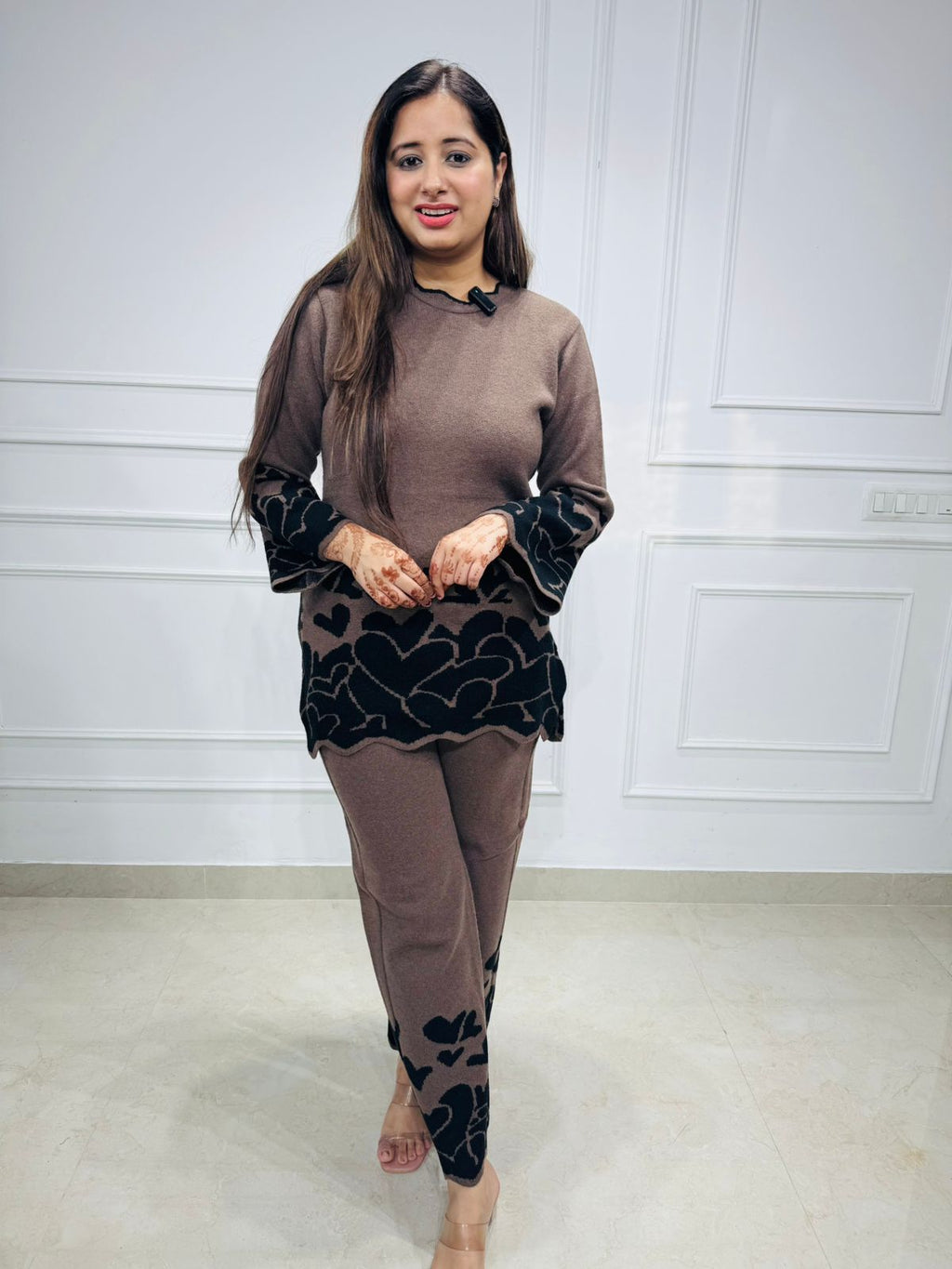 CocoaPetal | Floral Knit Co-ord Set