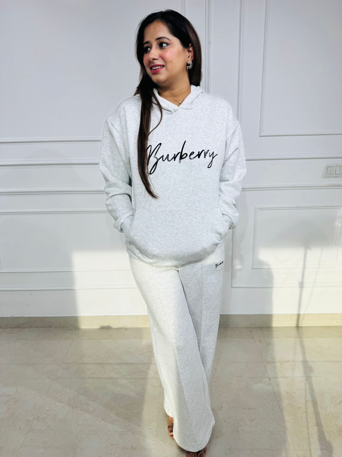 Glacier | Ice Grey Oversized Hoodie Tracksuit Coord Set