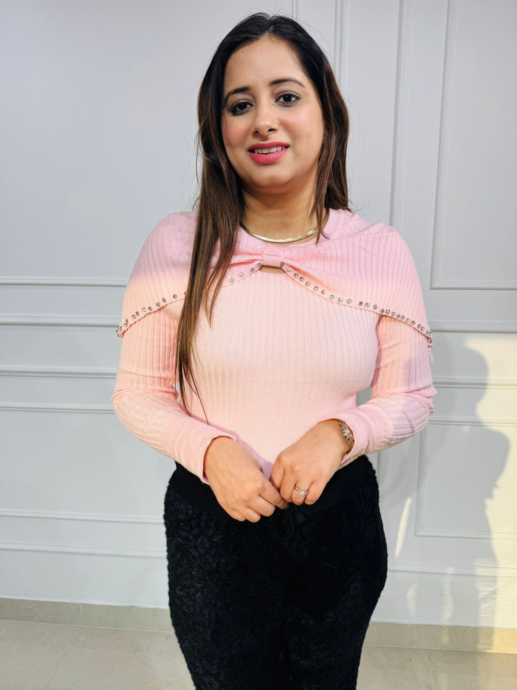 Halo | Pearl-Kissed Ribbed Top