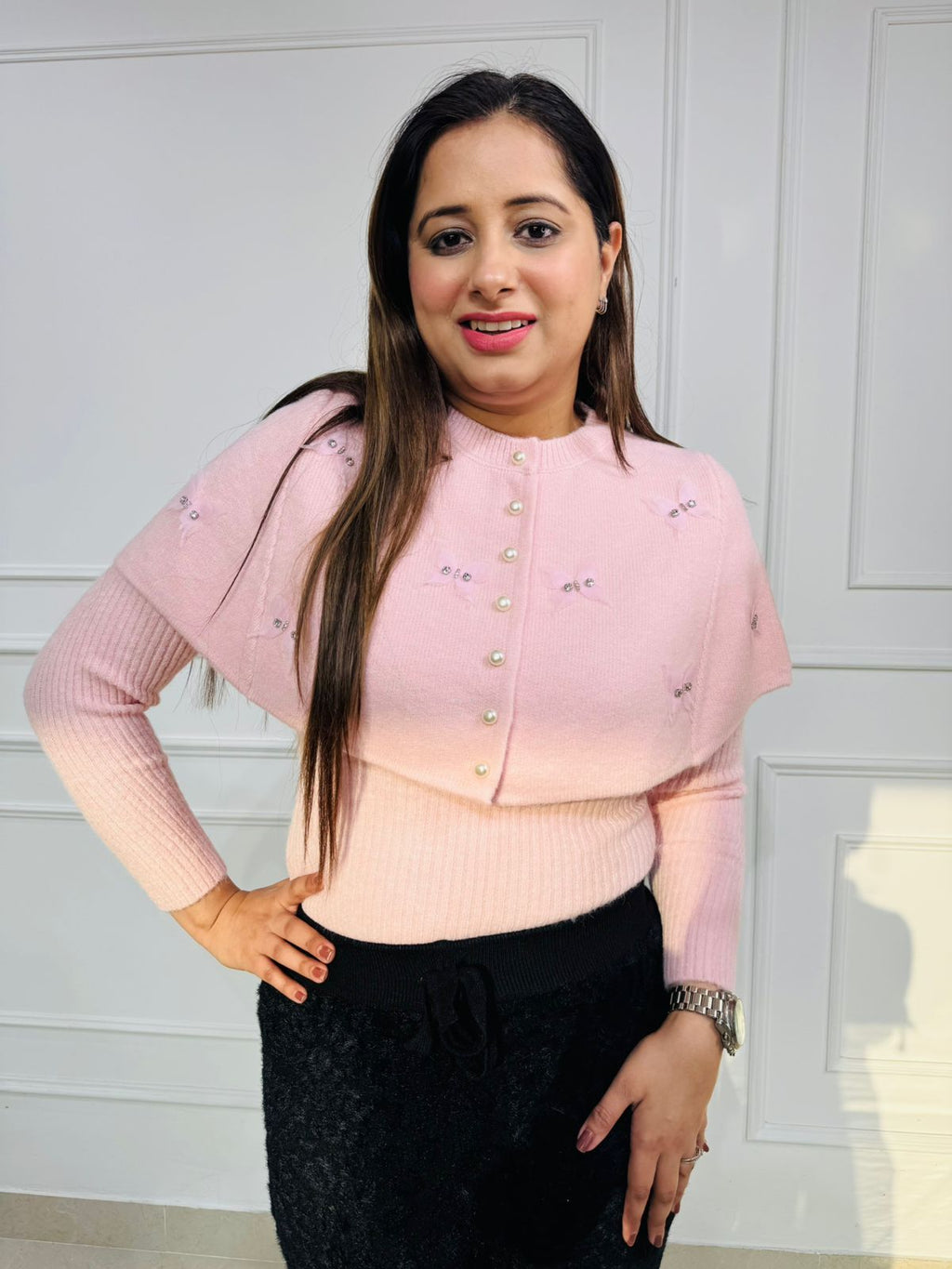 Blush | Petal Cape Sweater