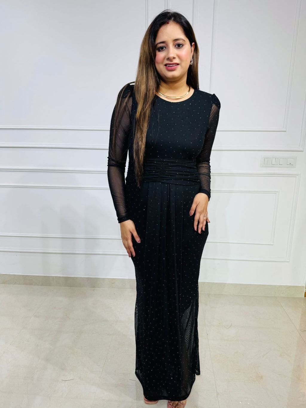 Muse | Sheer Sleeve Gown