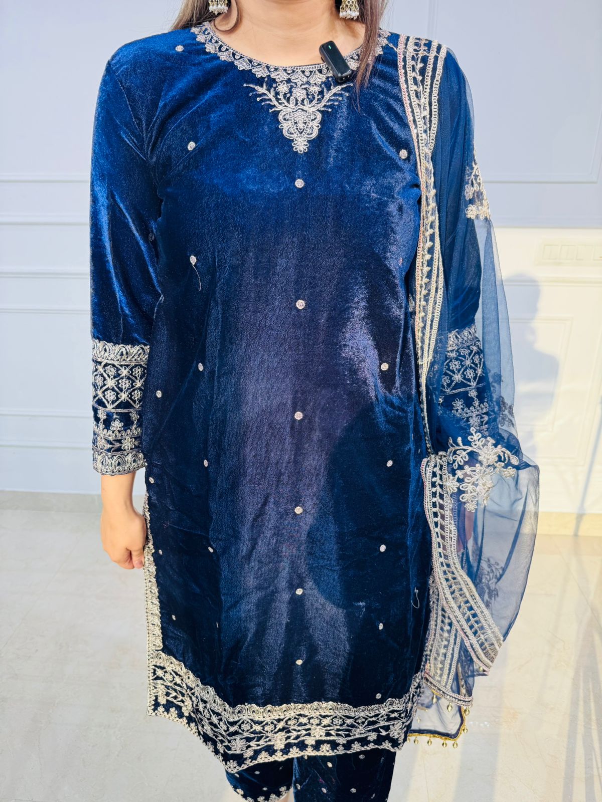 Amorie | Heavy Work Kurta with Net Dupatta & Pants