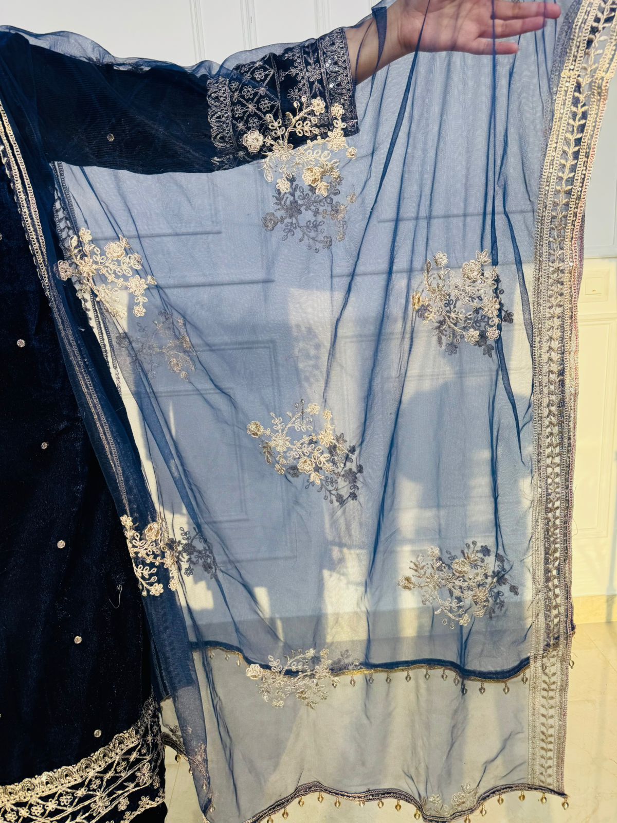 Amorie | Heavy Work Kurta with Net Dupatta & Pants