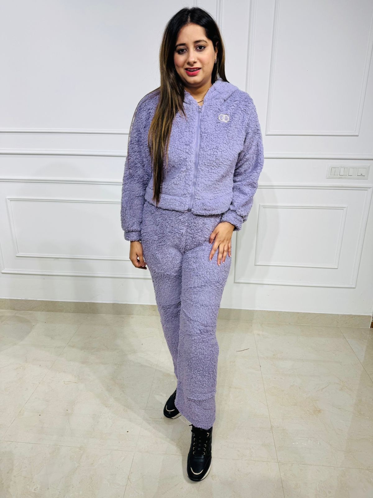 Lilova | Fleece Hoodie Co-ord Set for Winter Lounge & Travel