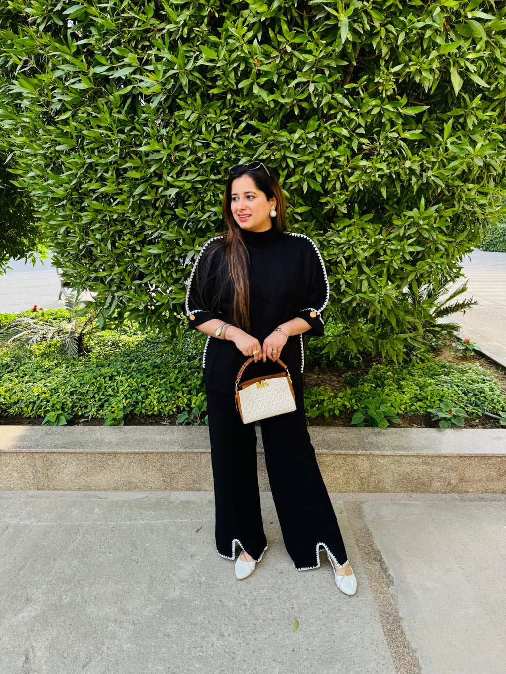 Lunarix | Black Woollen Cape Co‑Ord Set