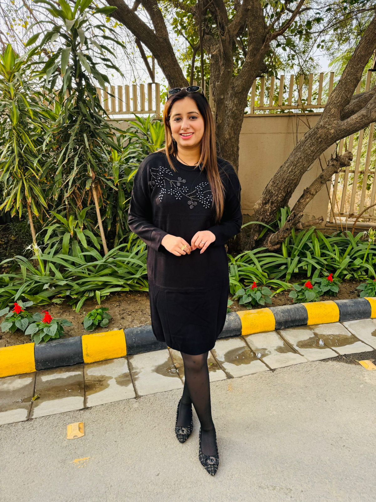 Myrae | Black Woollen Sweater Dress