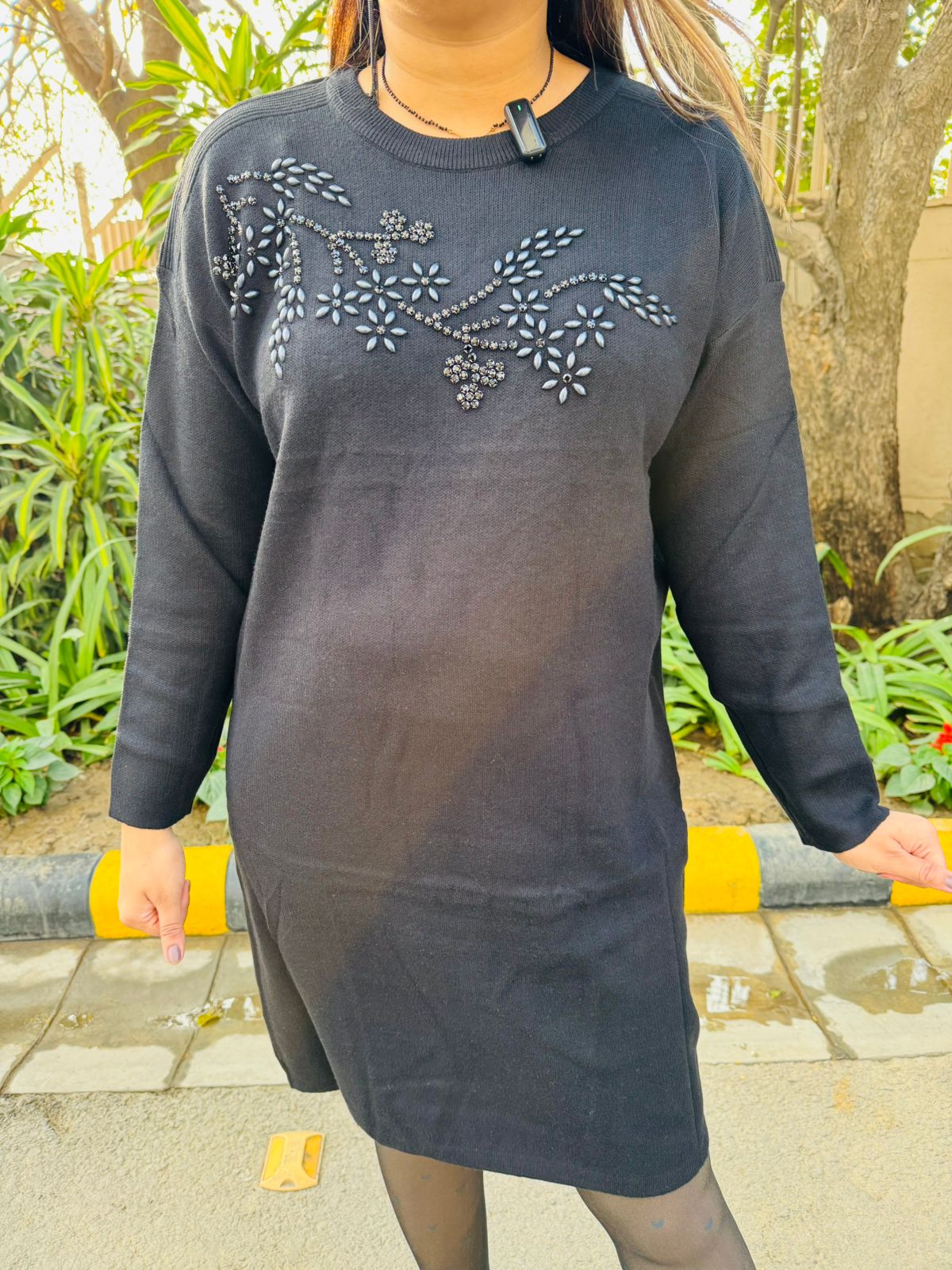 Myrae | Black Woollen Sweater Dress