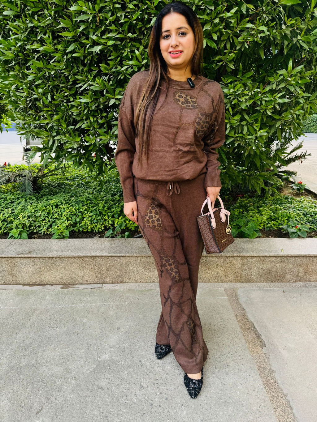 Leopara | Chocolate Brown Leopard Print Co-ord Set for Casual Winter Styling