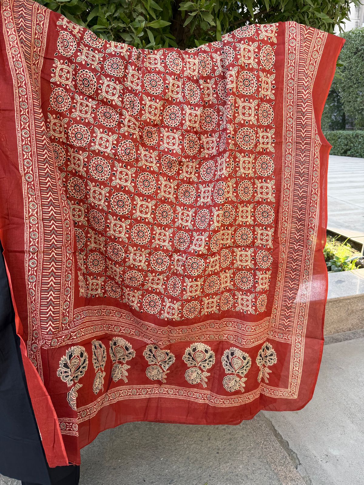 Zara | Ajrakh Border Kurta Set with Printed Dupatta