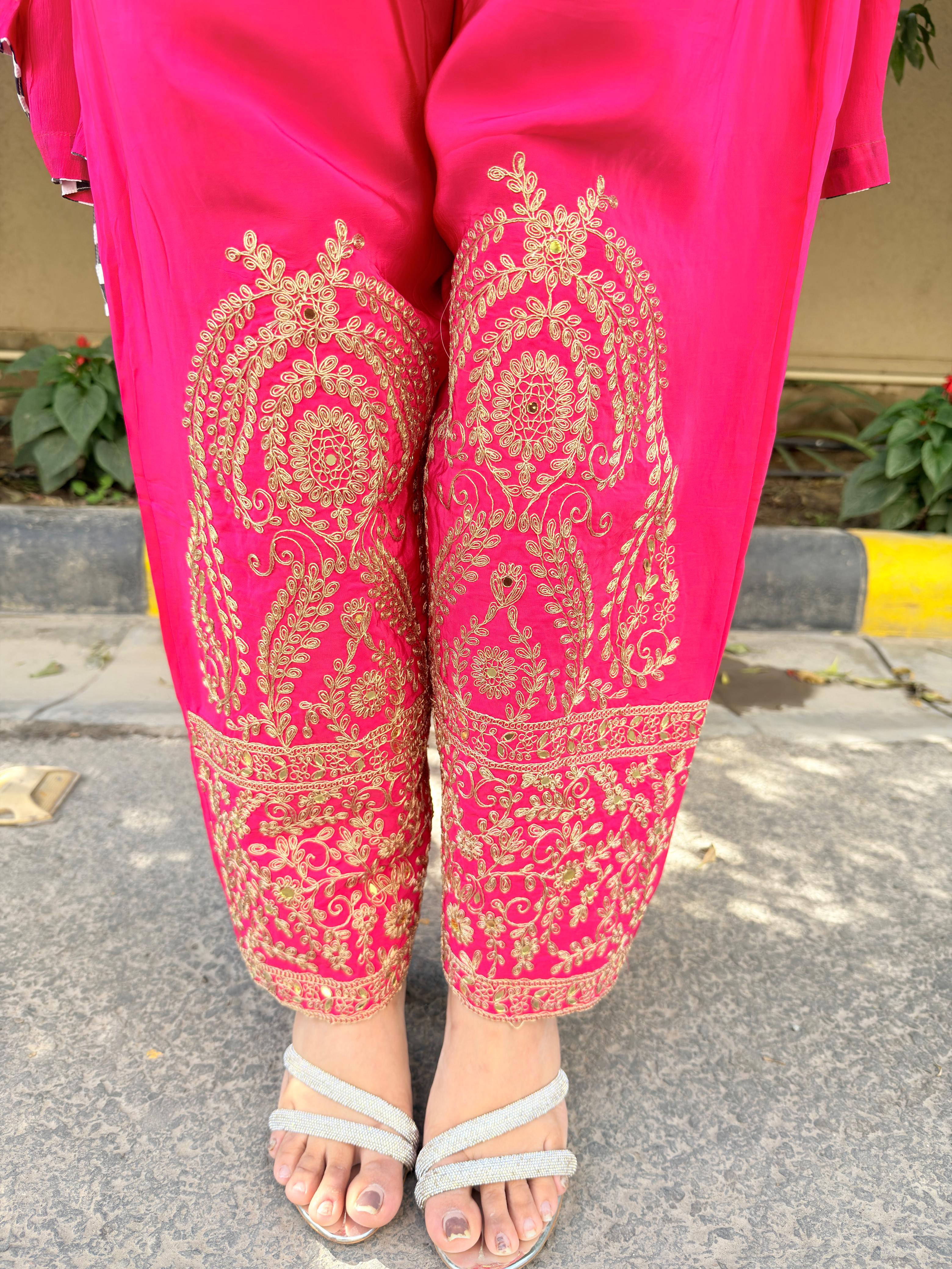 Zehra | Embroidered Striped Kurta Set with Dupatta