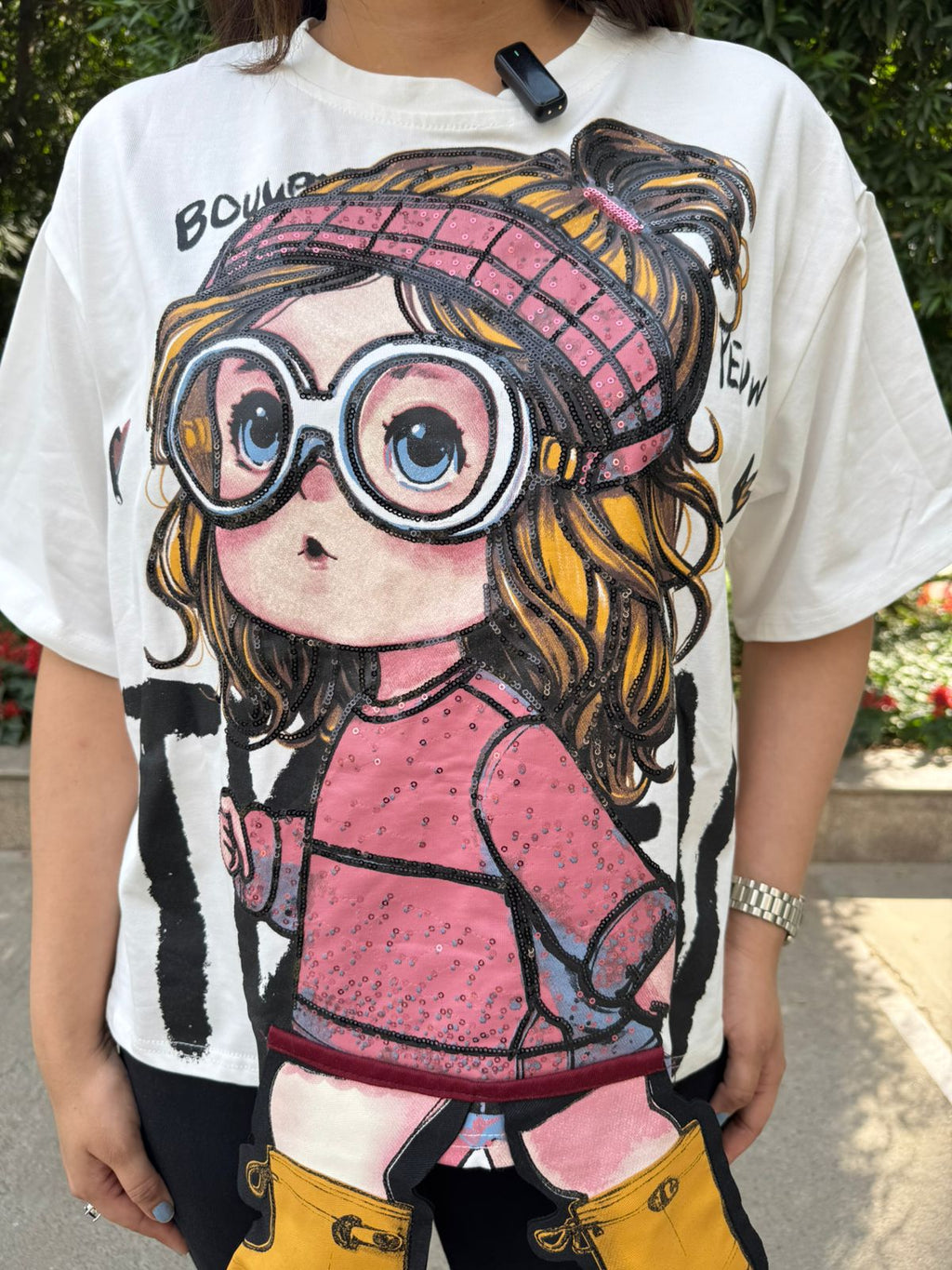 Popzie | Graphic Oversized Cartoon Print Tee