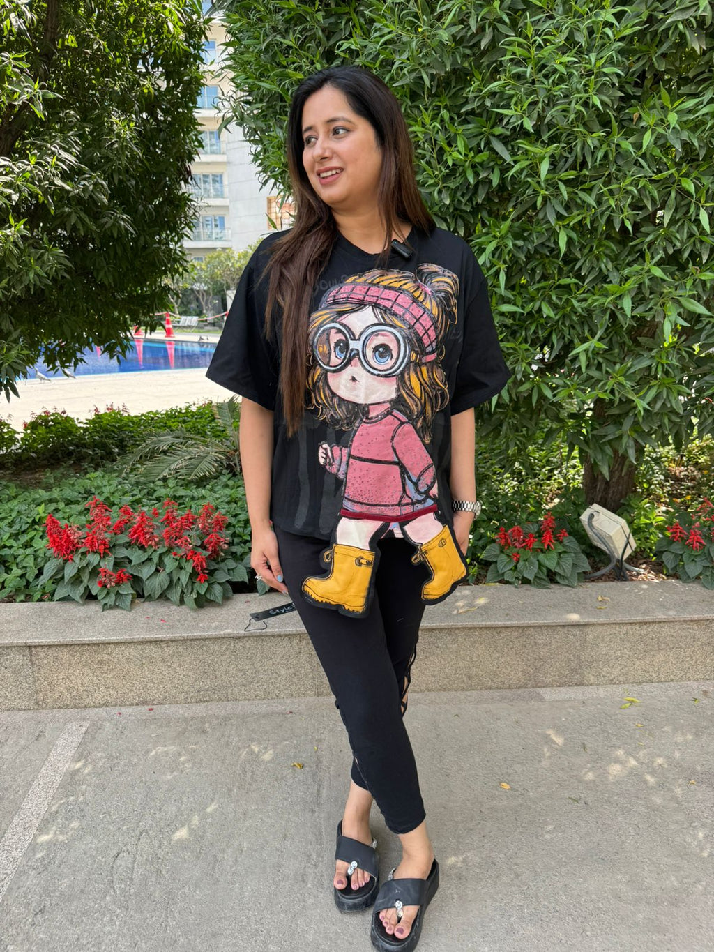 Popzie | Graphic Oversized Cartoon Print Tee