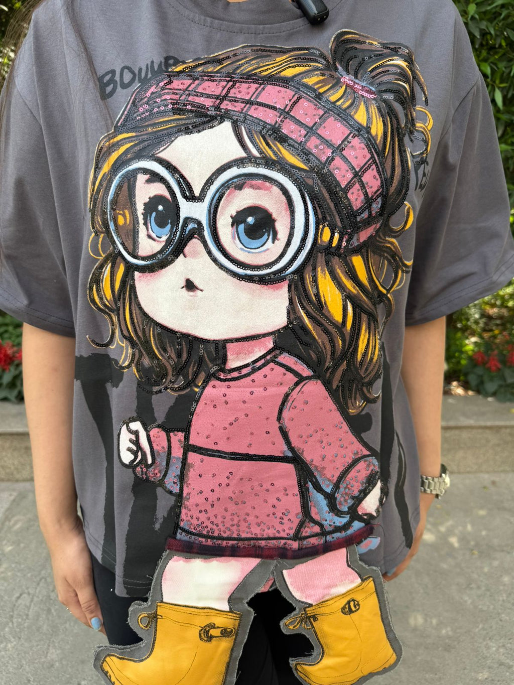 Popzie | Graphic Oversized Cartoon Print Tee
