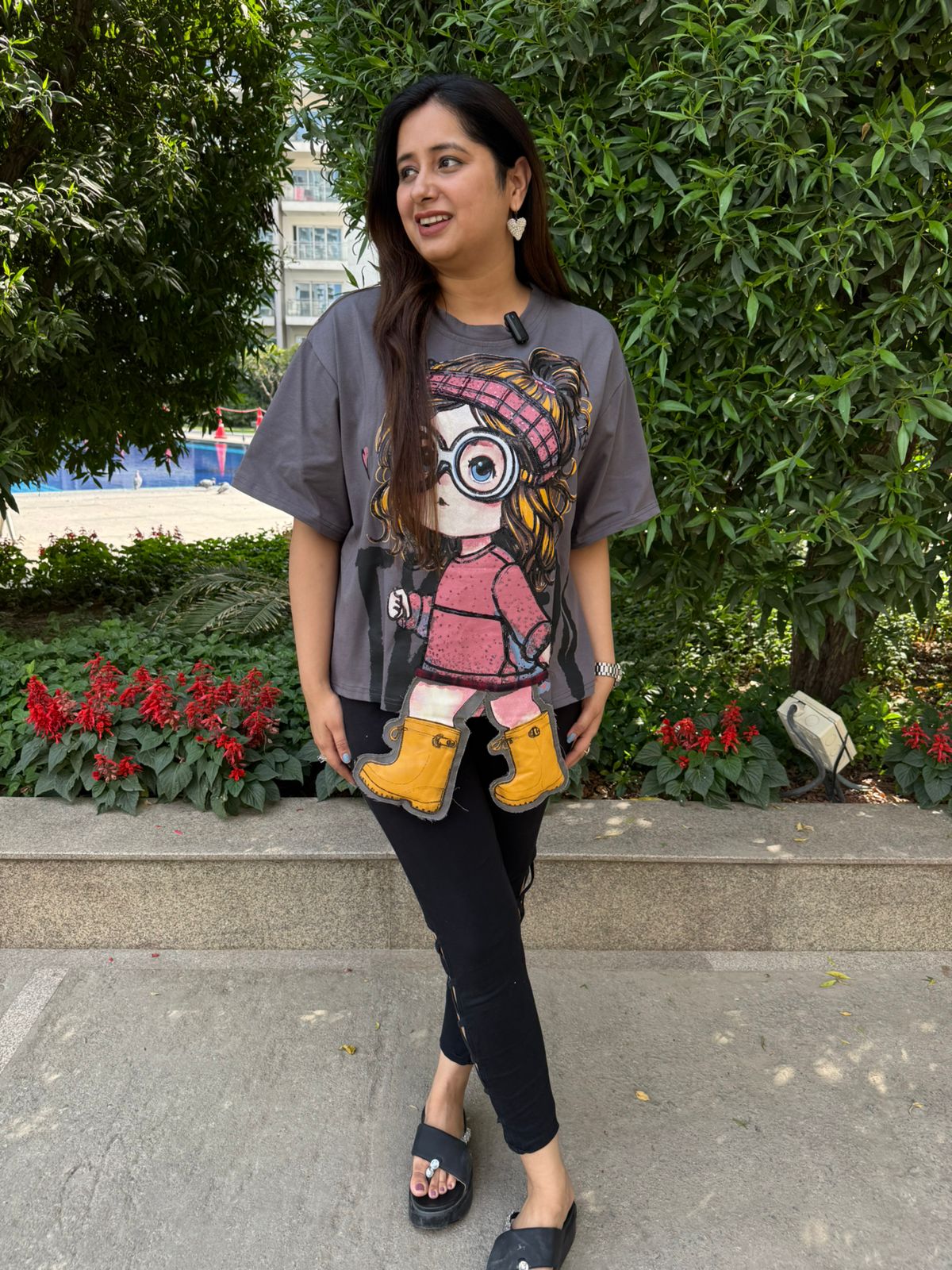 Popzie | Graphic Oversized Cartoon Print Tee