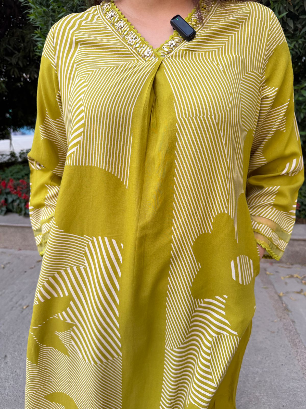 Aaranya | Mustard Printed Kurta Palazzo Set