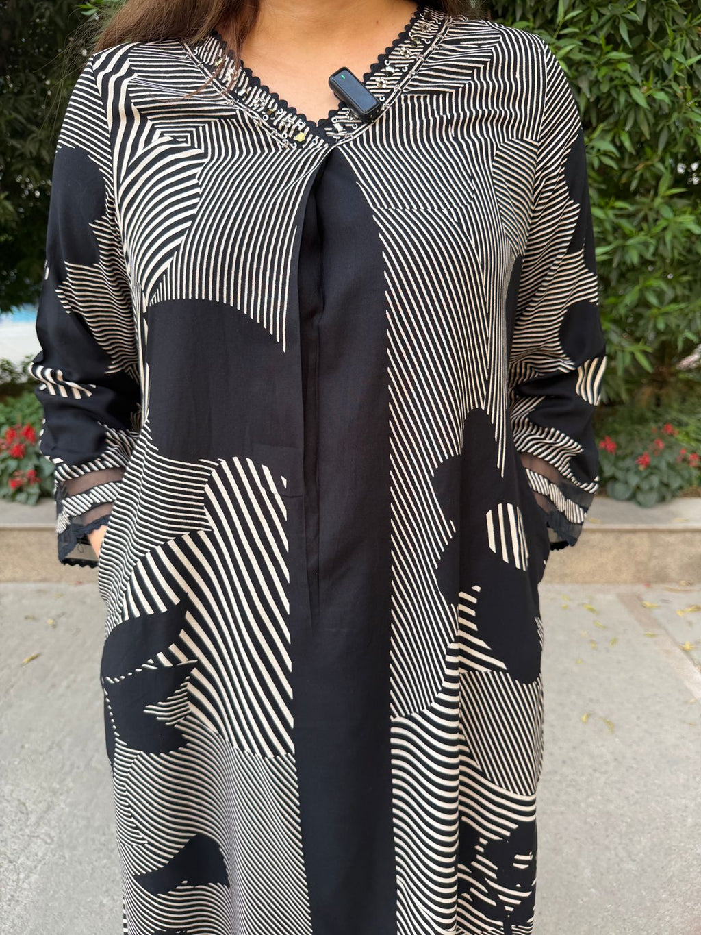 Kaashvi | Black Printed Kurta Palazzo Set