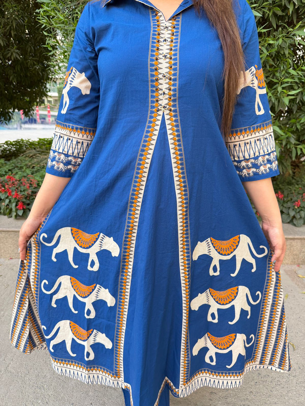 Neelvya | Indigo Printed Kurta Pant Set