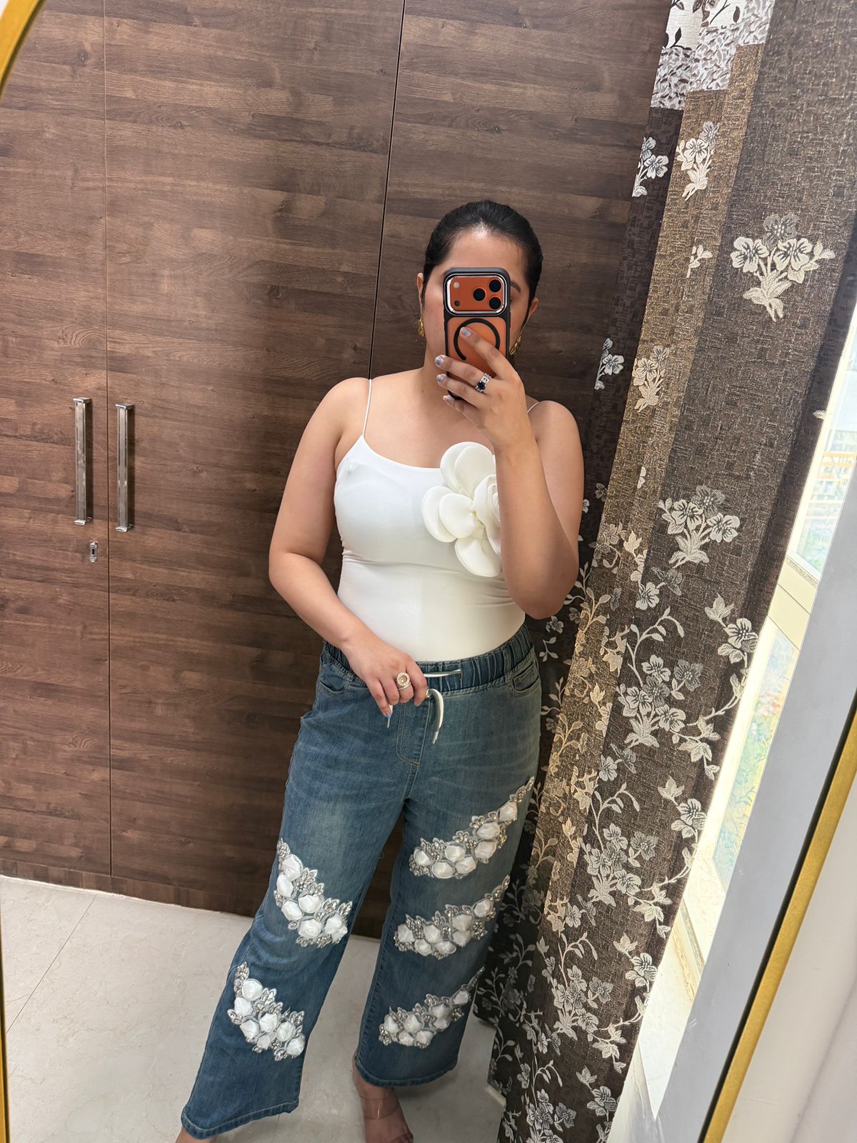 Florvix | Floral Embellished Wide-Leg Denim