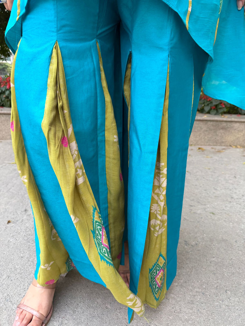 Tarisha | Teal Embroidered Kurta Sharara Set