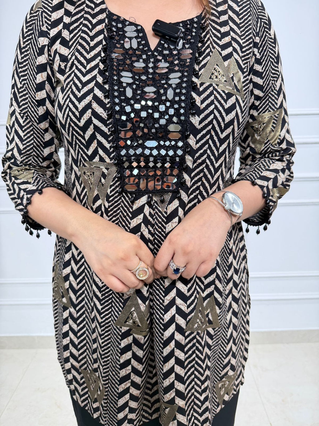Zireh | Mirror Work Printed Co-ord Set